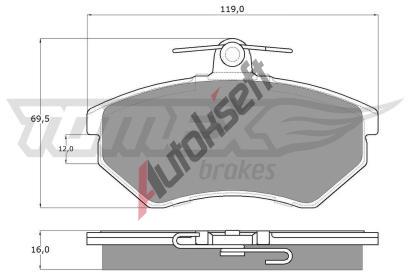 TOMEX Brakes Sada brzdovch destiek TMX TX 10-63, TX 10-63