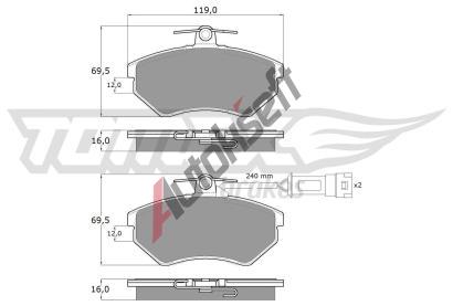 TOMEX Brakes Sada brzdovch destiek TMX TX 10-631, TX 10-631