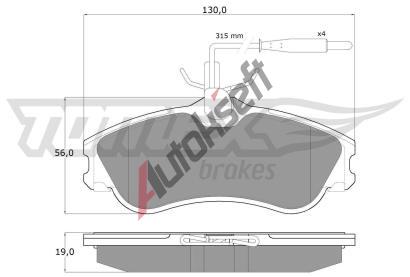 TOMEX Brakes Sada brzdovch destiek TMX TX 11-12, TX 11-12