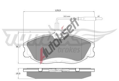 TOMEX Brakes Sada brzdovch destiek TMX TX 11-62, TX 11-62