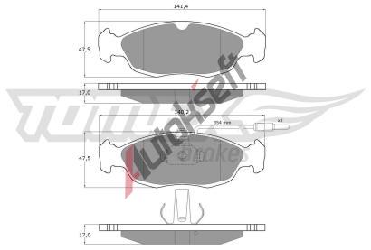 TOMEX Brakes Sada brzdovch destiek TMX TX 11-711, TX 11-711