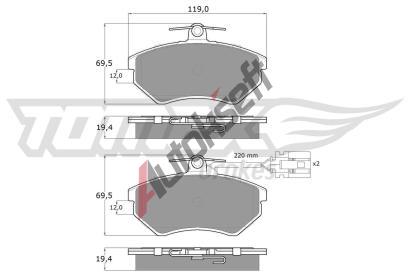 TOMEX Brakes Sada brzdovch destiek TMX TX 12-04, TX 12-04