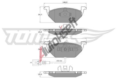 TOMEX Brakes Sada brzdovch destiek TMX TX 12-11, TX 12-11