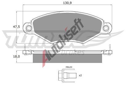TOMEX Brakes Sada brzdovch destiek TMX TX 12-15, TX 12-15
