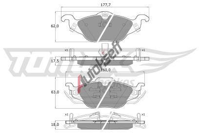 TOMEX Brakes Sada brzdových destiček TMX TX 12-21, TX 12-21 TOMEX Brakes Sada brzdových destiček TMX TX 12-21, TX 12-21