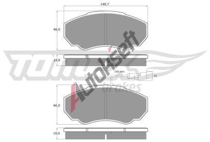 TOMEX Brakes Sada brzdovch destiek TMX TX 12-45, TX 12-45
