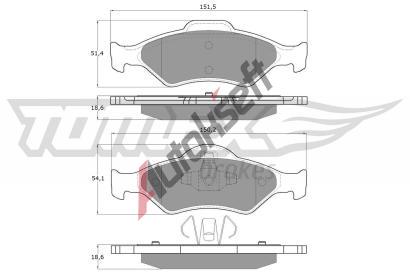 TOMEX Brakes Sada brzdovch destiek TMX TX 12-53, TX 12-53