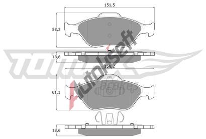 TOMEX Brakes Sada brzdovch destiek TMX TX 12-55, TX 12-55