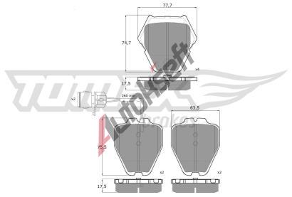 TOMEX Brakes Sada brzdovch destiek TMX TX 13-15, TX 13-15