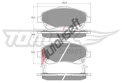 TOMEX Brakes Sada brzdových destiček TMX TX 13-61, TX 13-61  TOMEX Brakes Sada brzdových destiček TMX TX 13-61, TX 13-61