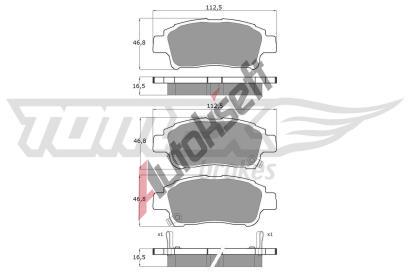 TOMEX Brakes Sada brzdovch destiek TMX TX 13-87, TX 13-87