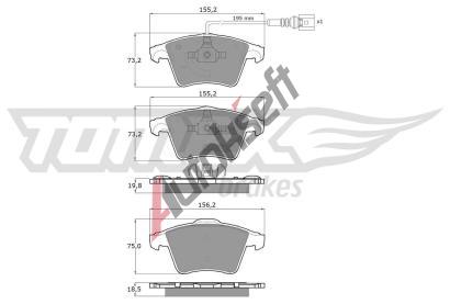 TOMEX Brakes Sada brzdovch destiek TMX TX 13-93, TX 13-93