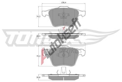 TOMEX Brakes Sada brzdovch destiek TMX TX 14-06, TX 14-06