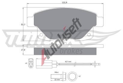 TOMEX Brakes Sada brzdových destiček TMX TX 14-75, TX 14-75 TOMEX Brakes Sada brzdových destiček TMX TX 14-75, TX 14-75