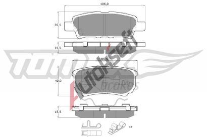 TOMEX Brakes Sada brzdovch destiek TMX TX 14-87, TX 14-87