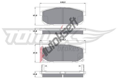 TOMEX Brakes Sada brzdovch destiek TMX TX 14-95, TX 14-95