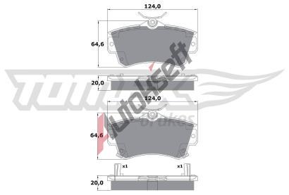 TOMEX Brakes Sada brzdovch destiek TMX TX 14-97, TX 14-97
