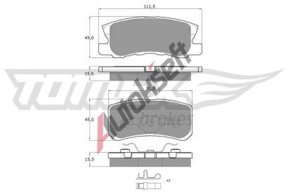 TOMEX Brakes Sada brzdovch destiek TMX TX 15-04, TX 15-04