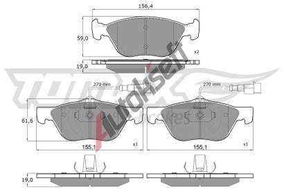 TOMEX Brakes Sada brzdovch destiek TMX TX 15-05, TX 15-05