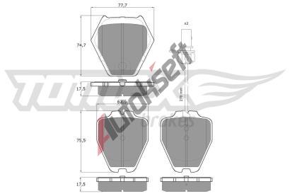 TOMEX Brakes Sada brzdovch destiek TMX TX 15-12, TX 15-12
