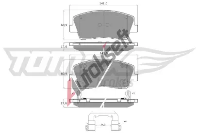 TOMEX Brakes Sada brzdov�ch desti�ek TMX TX 15-421, TX 15-421