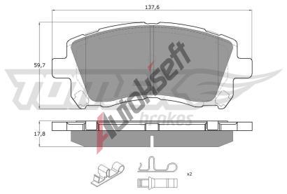 TOMEX Brakes Sada brzdovch destiek TMX TX 15-45, TX 15-45