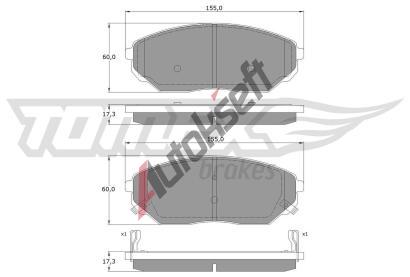 TOMEX Brakes Sada brzdových destiček TMX TX 15-53, TX 15-53 TOMEX Brakes Sada brzdových destiček TMX TX 15-53, TX 15-53