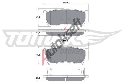 TOMEX Brakes Sada brzdovch destiek TMX TX 15-64, TX 15-64