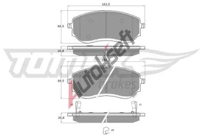 TOMEX Brakes Sada brzdovch destiek TMX TX 15-65, TX 15-65