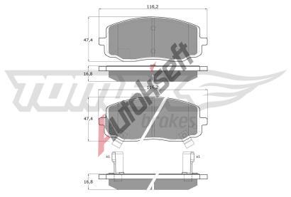 TOMEX Brakes Sada brzdovch destiek TMX TX 15-74, TX 15-74