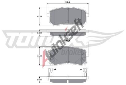 TOMEX Brakes Sada brzdovch destiek TMX TX 15-80, TX 15-80