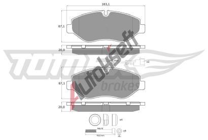 TOMEX Brakes Sada brzdov�ch desti�ek TMX TX 15-861, TX 15-861