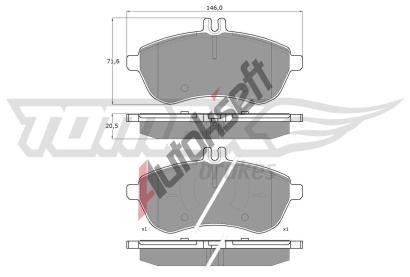 TOMEX Brakes Sada brzdovch destiek TMX TX 16-02, TX 16-02