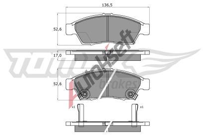 TOMEX Brakes Sada brzdovch destiek TMX TX 16-08, TX 16-08