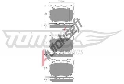TOMEX Brakes Sada brzdovch destiek TMX TX 16-23, TX 16-23