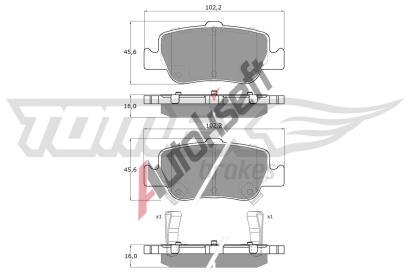 TOMEX Brakes Sada brzdovch destiek TMX TX 16-29, TX 16-29