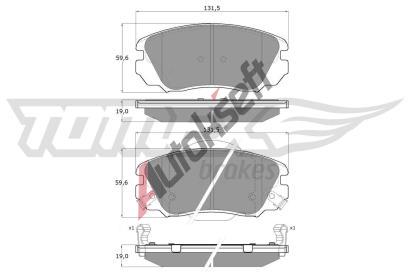 TOMEX Brakes Sada brzdovch destiek TMX TX 16-33, TX 16-33