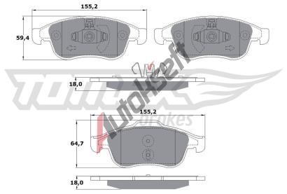 TOMEX Brakes Sada brzdovch destiek TMX TX 16-41, TX 16-41