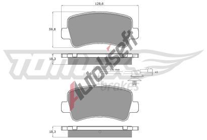 TOMEX Brakes Sada brzdovch destiek TMX TX 16-48, TX 16-48
