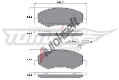 TOMEX Brakes Sada brzdovch destiek TMX TX 16-49, TX 16-49
