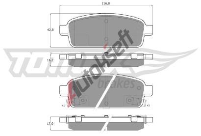 TOMEX Brakes Sada brzdovch destiek TMX TX 16-52, TX 16-52