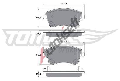 TOMEX Brakes Sada brzdovch destiek TMX TX 16-53, TX 16-53