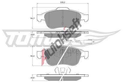 TOMEX Brakes Sada brzdovch destiek TMX TX 16-62, TX 16-62