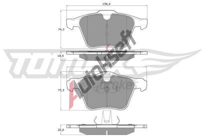 TOMEX Brakes Sada brzdovch destiek TMX TX 16-64, TX 16-64