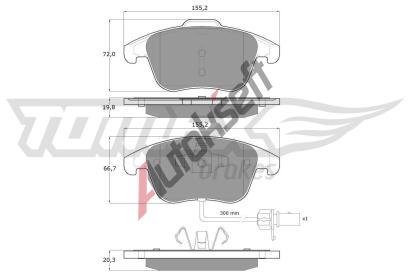 TOMEX Brakes Sada brzdových destiček TMX TX 16-75, TX 16-75  TOMEX Brakes Sada brzdových destiček TMX TX 16-75, TX 16-75