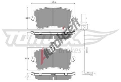TOMEX Brakes Sada brzdovch destiek TMX TX 16-81, TX 16-81