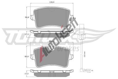 TOMEX Brakes Sada brzdovch destiek TMX TX 16-82, TX 16-82