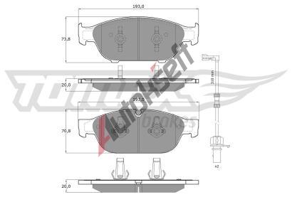 TOMEX Brakes Sada brzdovch destiek TMX TX 16-83, TX 16-83