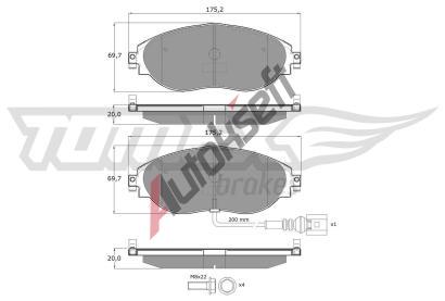 TOMEX Brakes Sada brzdovch destiek TMX TX 16-84, TX 16-84