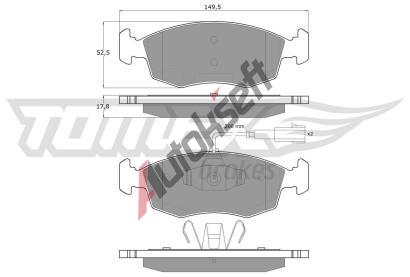 TOMEX Brakes Sada brzdovch destiek TMX TX 16-88, TX 16-88
